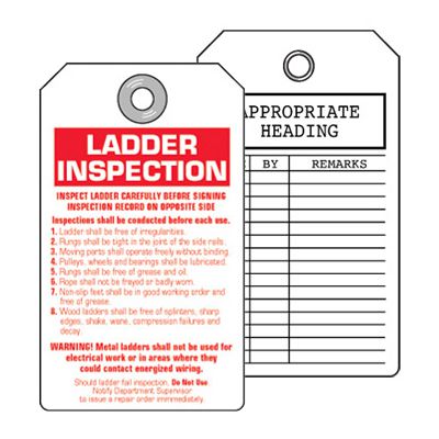 Ladder Inspection Record Checklist Double-Sided Tag