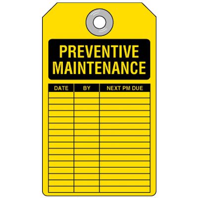 Preventive Maintenance Inspection Tag
