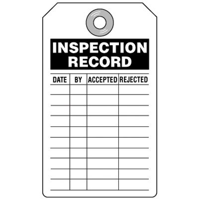 Duro-Plastic Black Inspection Record Tag