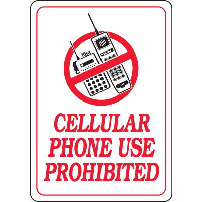 Interior Decor Security Signs - Cellular Phone Use Is Prohibited