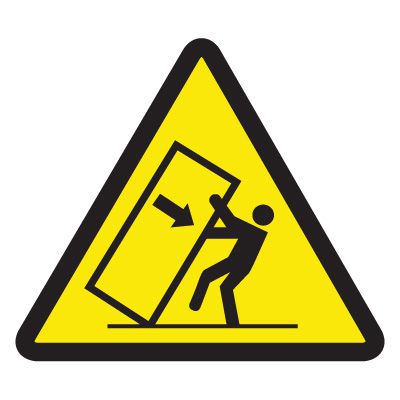 ISO Warning Symbol Labels - Tipping Hazard