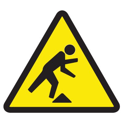 ISO Warning Symbol Labels - Tripping Hazard