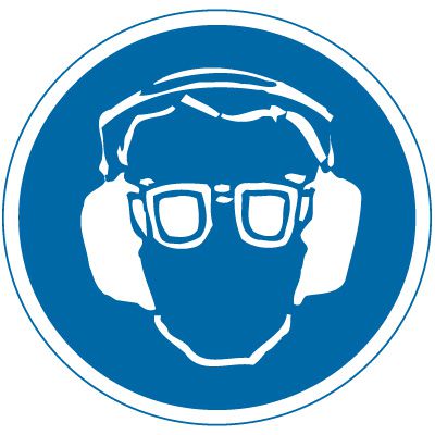 ISO Mandatory Labels - Eye & Ear Protection Required