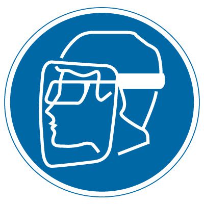 ISO Mandatory Labels - Wear Face, Shield & Eye Protection