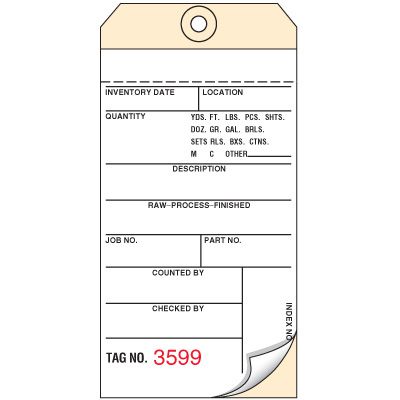 Inventory Control Tags - 2 Part