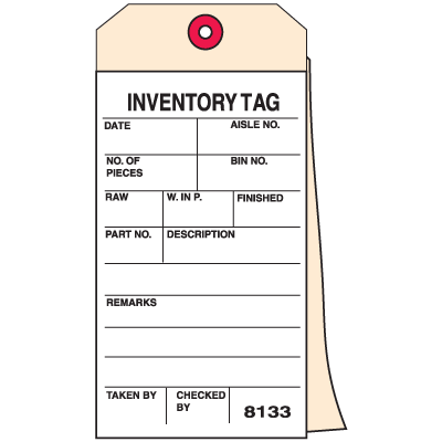2-Part Carbonless Inventory Tag
