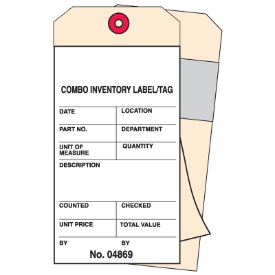 2-Part Carbonless Combo Inventory Tags
