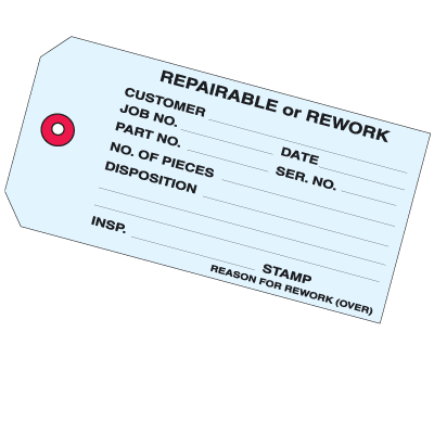 Repairable Or Rework Inventory Tags