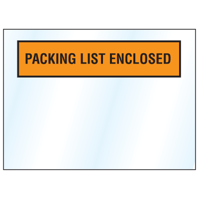 Packing List Envelope - Packing List Enclosed Black on Orange Background