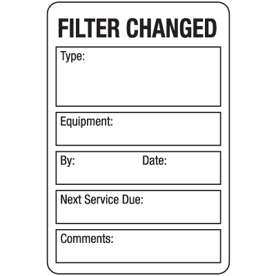 Fliter Changed ISO 9000 Labels