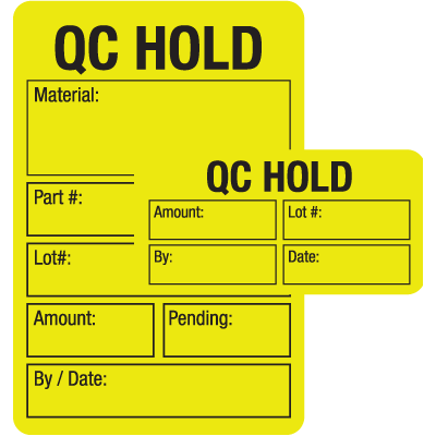 QC Hold ISO 9000 Labels