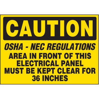 Jumbo Electrical Labels - OSHA-NEC Regulations