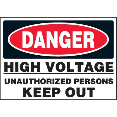 Jumbo Electrical Labels - High Voltage Unauthorized Persons Keep Out