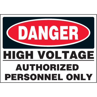 High Voltage Authorized Personnel Jumbo Electrical Label