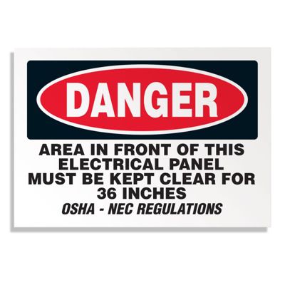 Keep Area Clear - Voltage Warning Labels