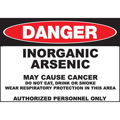 Danger Sign - Arsenic May Cause Cancer