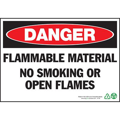 Danger Signs - Flammable No Smoking Or Open Flames