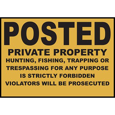 Posted Private Property Sign