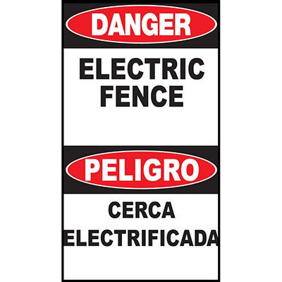 Bilingual Danger Signs - Electric Fence
