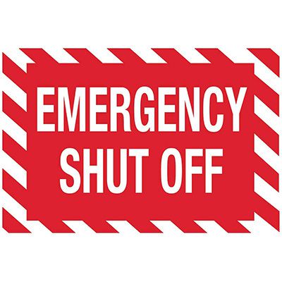 Emergency Shutoff Sign