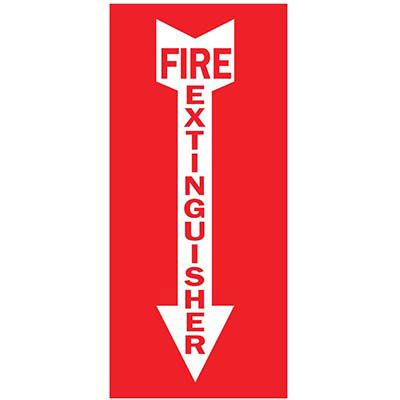 Fire Extinguisher with Arrow Sign