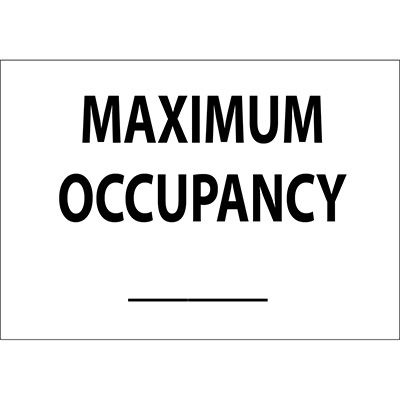Maximum Occupancy Sign - Write-On