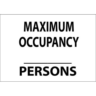 Maximum Occupancy Blank Persons Sign