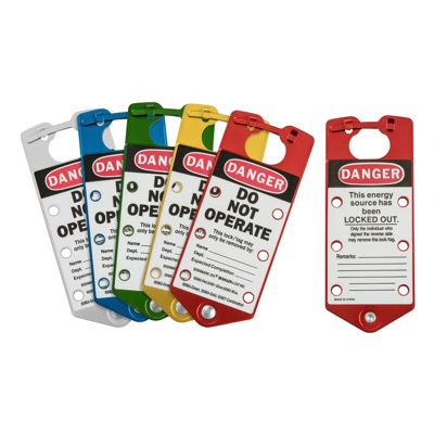 Brady 65967 Labeled Lockout Hasps (Mixed Colors) - Pack of 5
