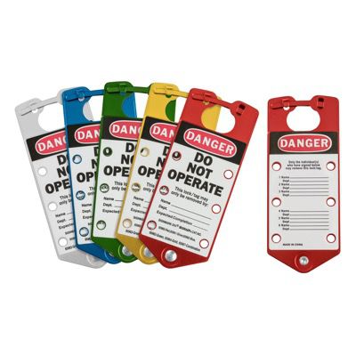 Brady 65975 Labeled Lockout Hasps (Mixed Colors) - Pack of 5