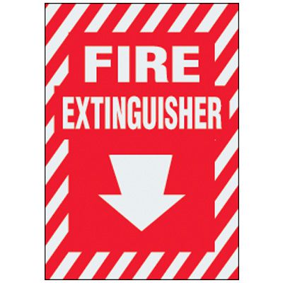 Fire Extinguisher (Down Arrow) Label