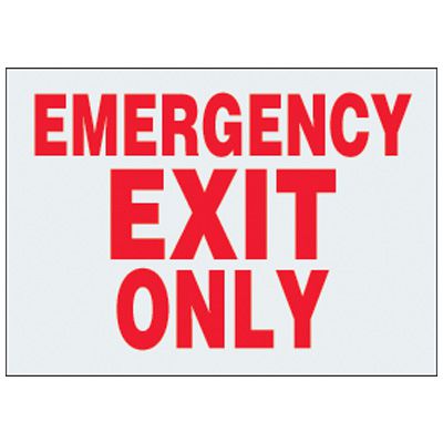 Emergency Exit Only Label