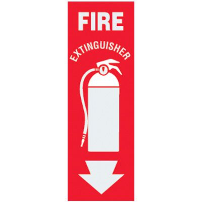 Slim-Line Fire Extinguisher Labels - Fire Extinguisher w/Graphic