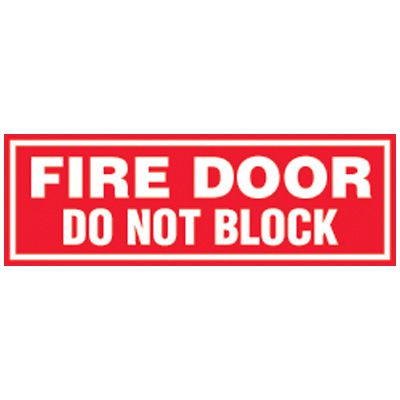 Fire Door Do Not Block Label