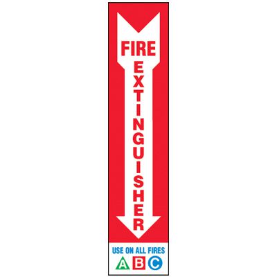 Slim-Line Fire Extinguisher Labels - Use On All Fires A B C