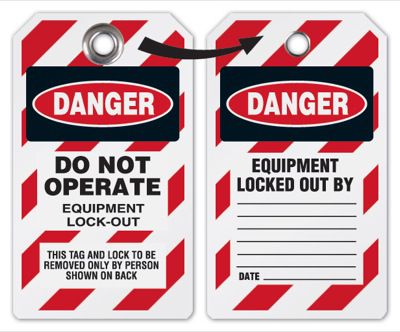 Two-Sided Lockout Tags - Do Not Operate, Equipment Lock-Out