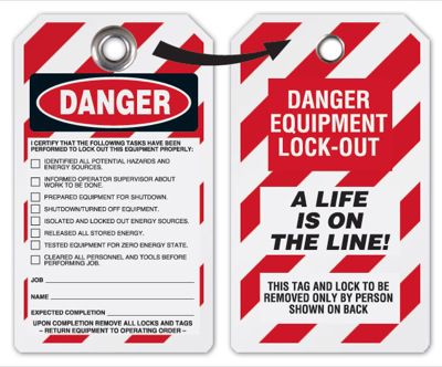DuroTag™ Danger Equipment Lock-out Lockout Tagout Tags