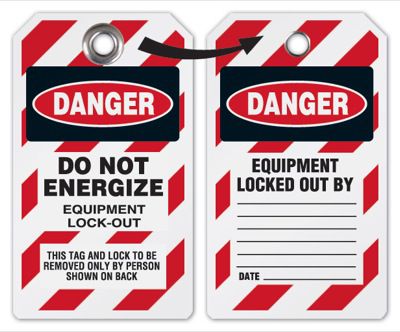 DuroTag™ Danger Do Not Energize Two-Sided Lockout Tagout Tags