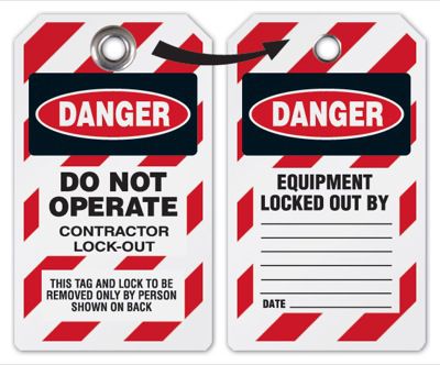 DuroTag™ Danger Do Not Operate Contractor Lock-Out Lockout Tagout Tags