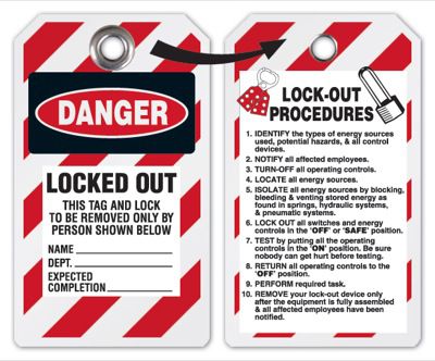 DuroTag™ Locked Out, Lockout Procedures Lockout Tagout Tags
