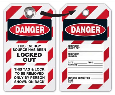 Tyvek® Lockout Tagout Tags - Danger This Energy Source Has Been Locked Out