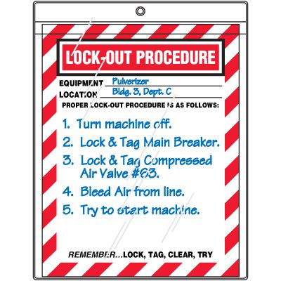 Hanging Lockout Procedure Signs