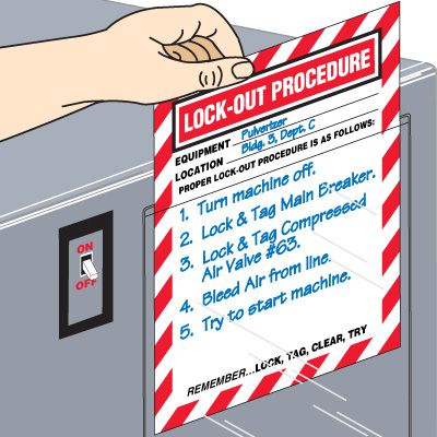 Adhesive-Backed Lockout Procedure Signs