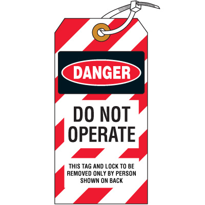 Danger Do Not Operate Lockout Tag (Cardstock)