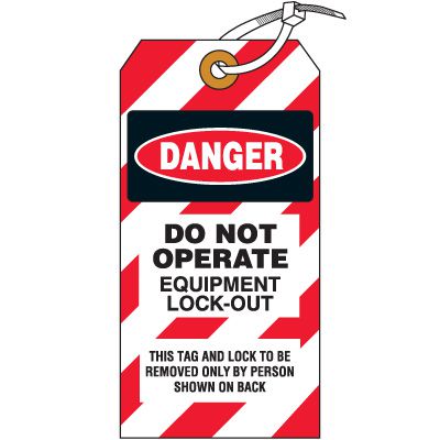 Lockout Tagout Tags - Do Not Operate Equipment