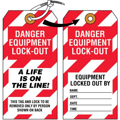 Lockout Tagout Tags - Danger Equipment Lock-Out