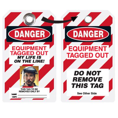 EZ Photo Lockout Tags - Equipment Tagged Out