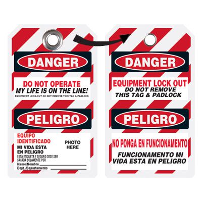 EZ Bilingual Photo Lockout Tags - Do Not Operate