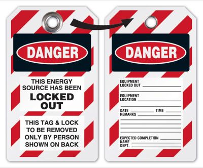 Two-Sided Lockout Tags - This Energy Source Has Been Locked Out