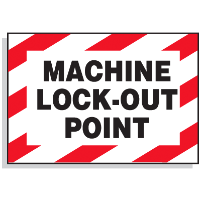 Lockout Hazard Labels- Machine Lock-Out Point