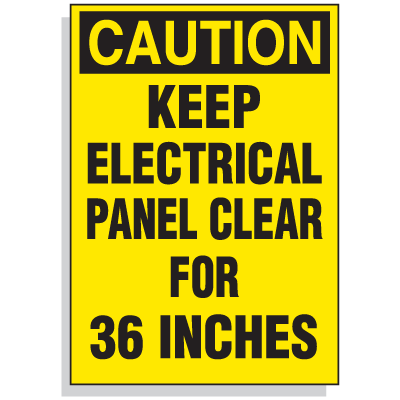 Lockout Hazard Labels- Caution Keep Electrical Panel Clear